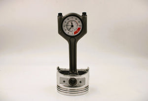 Piston Clock with White RPM Gauge Face - Unique Car Enthusiast Gift, Steampunk Clock for Gearheads, Automotive Decor - Ben's Auto Decor